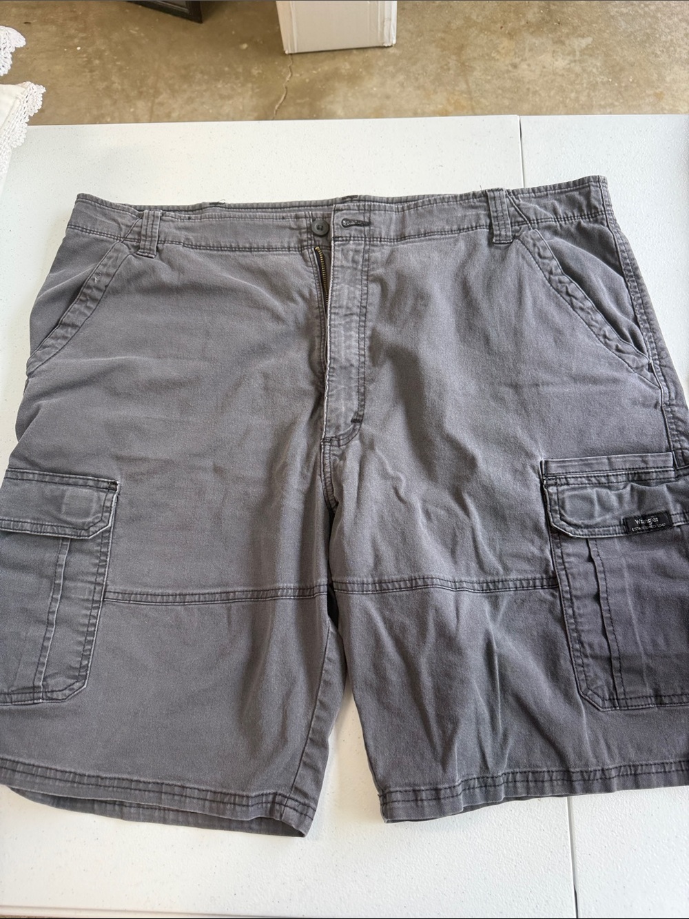 Wrangler Men's Gray Cargo Shorts - Utility Pocket Design